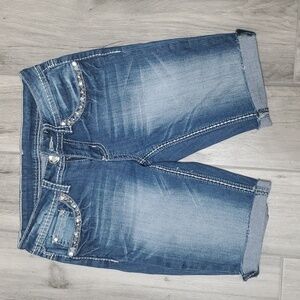 Denim couture shorts